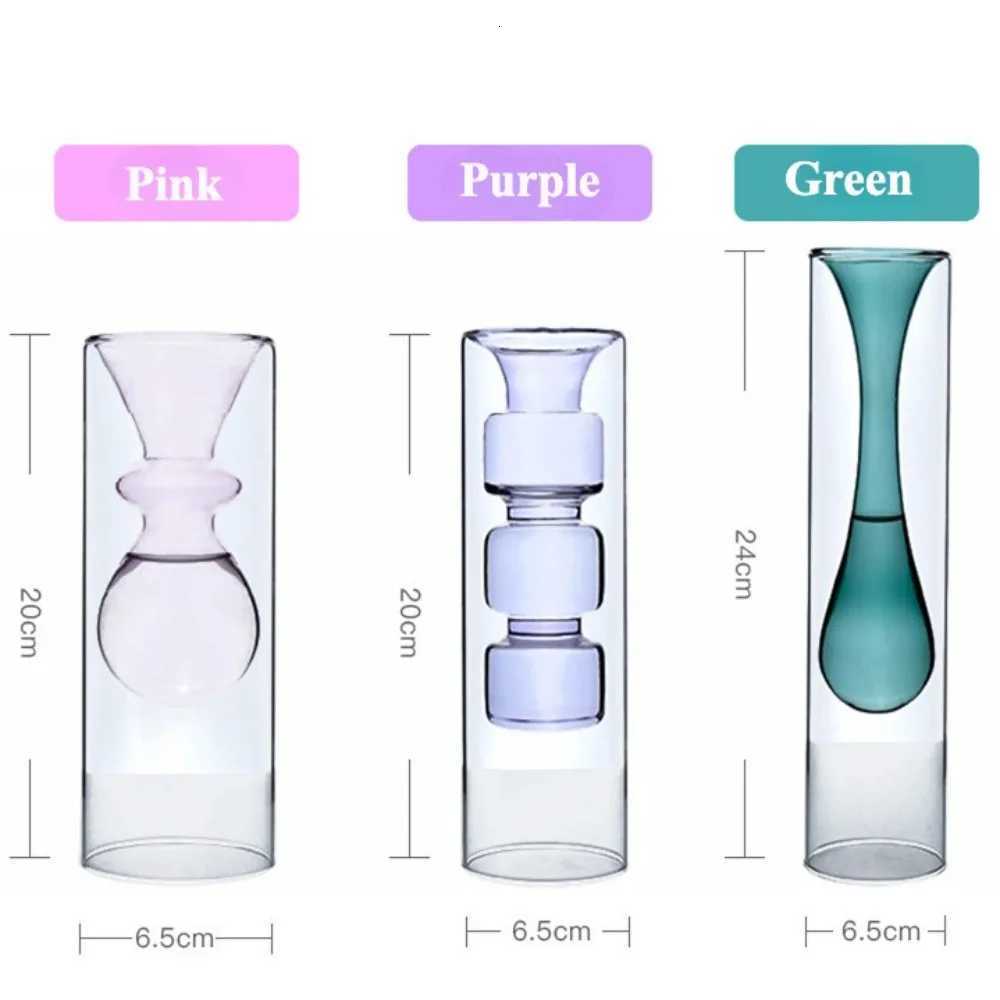 Creative Flower Vases Decorative Glass Bottles Hydroponic Planter for Wedding Centerpieces Living Home Office Table Decor C251017