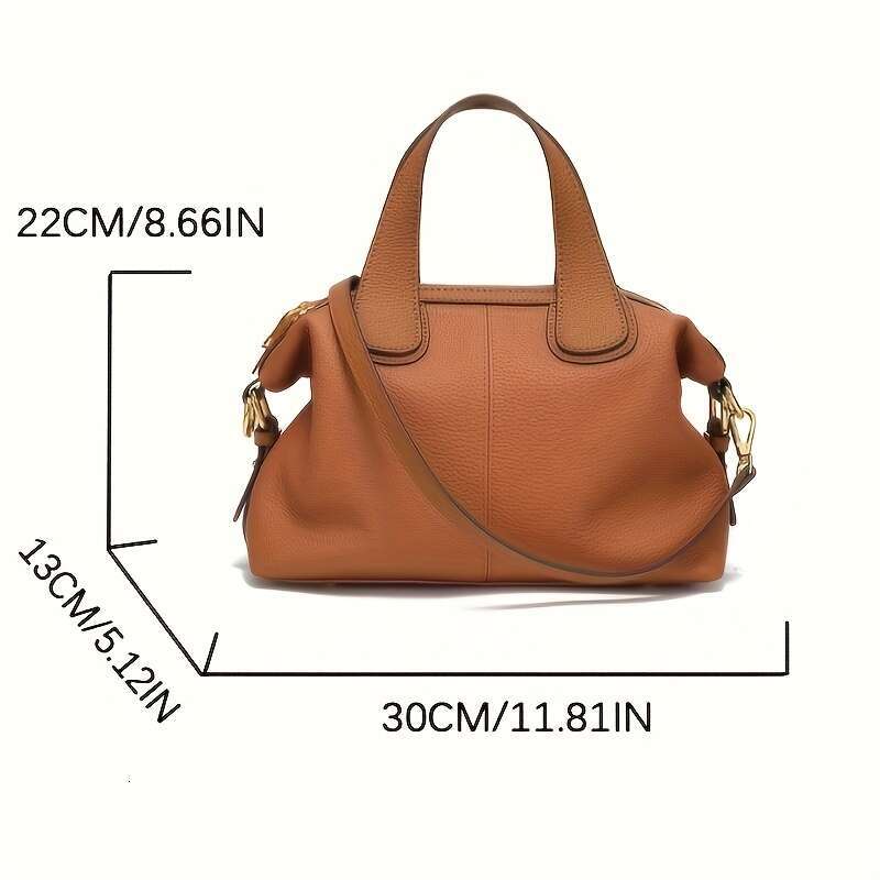 Wo's Genuine Leather - French Cow Full Grain/Black With Gold Hardware, Korean Style Elegant Shoulder Bag, Wrist Strap Zipper Closure, Suitable Fo