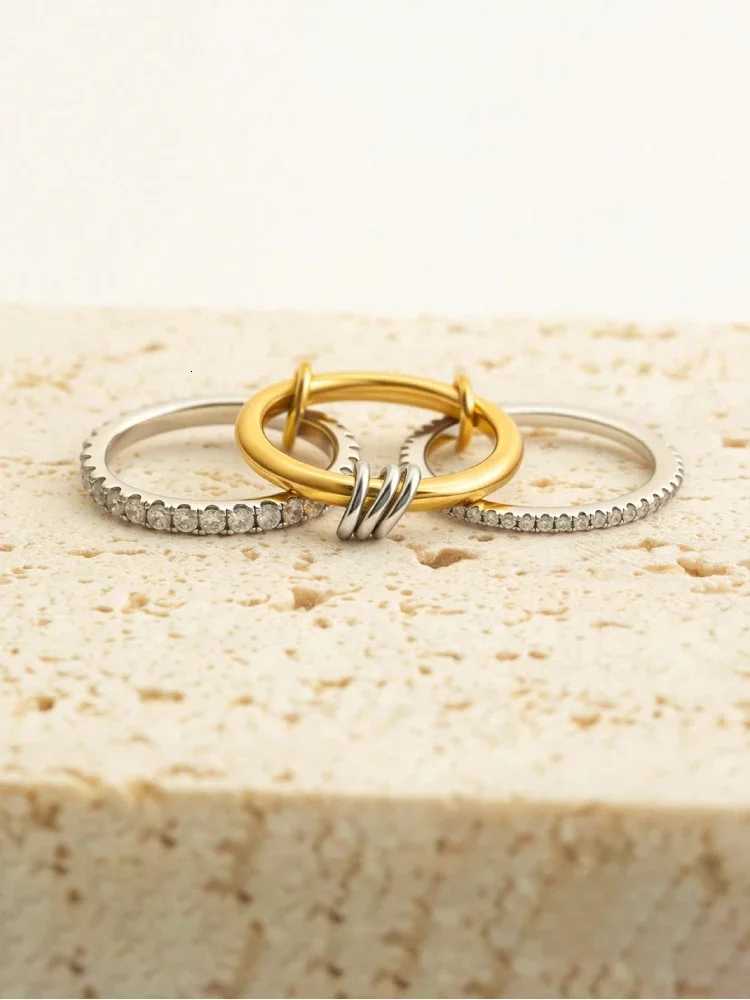 925 Sterling Silver Luxury Gorgeous Versatile Three Interlock Zircon Ring For Women Daily Life Fashion High Quality Fine JewelryW251017