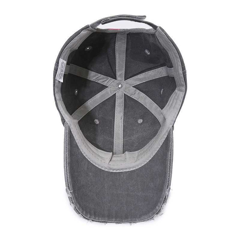 Vintage Washed Distressed Baseball Cap with Double B Print Letters Sun Hat for Men W251017