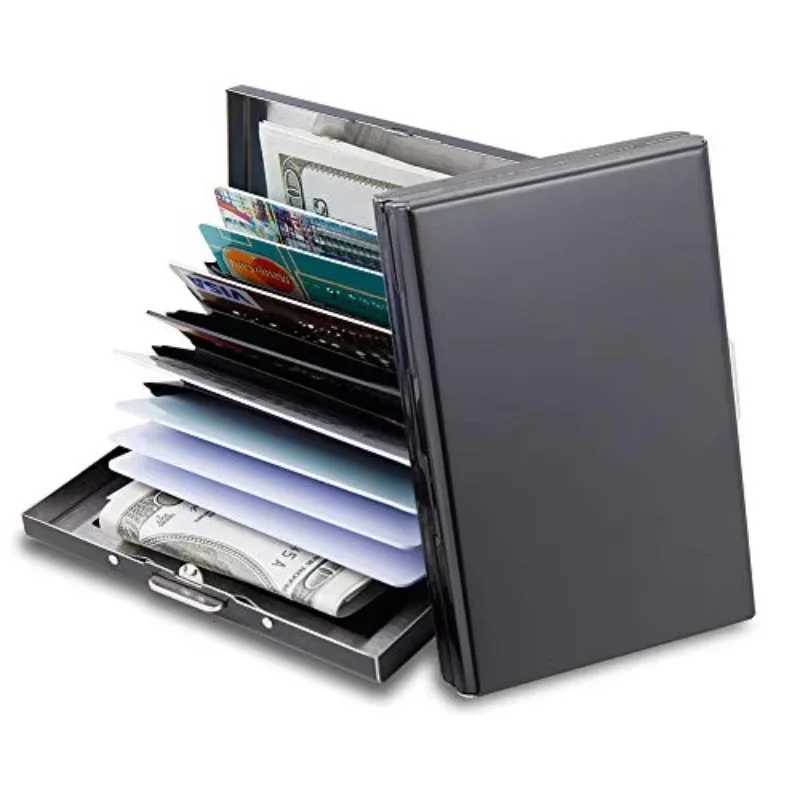 1PC Business Card Holder RFID Credit Card Holder Stainless Steel ID Card Case Slim Metal WalletW251017