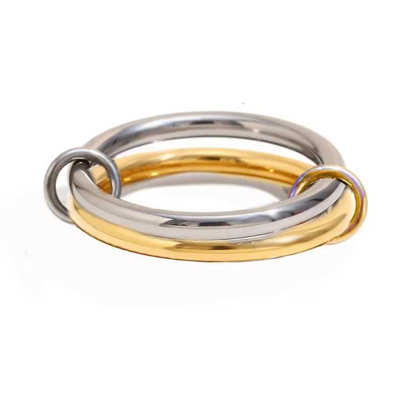Multiple Layers Strand Loop Indext Finger Rings for Women Leadnickle Free Stainless Steel Gold Plated Ring 2025 Charm Jewelry Z251017