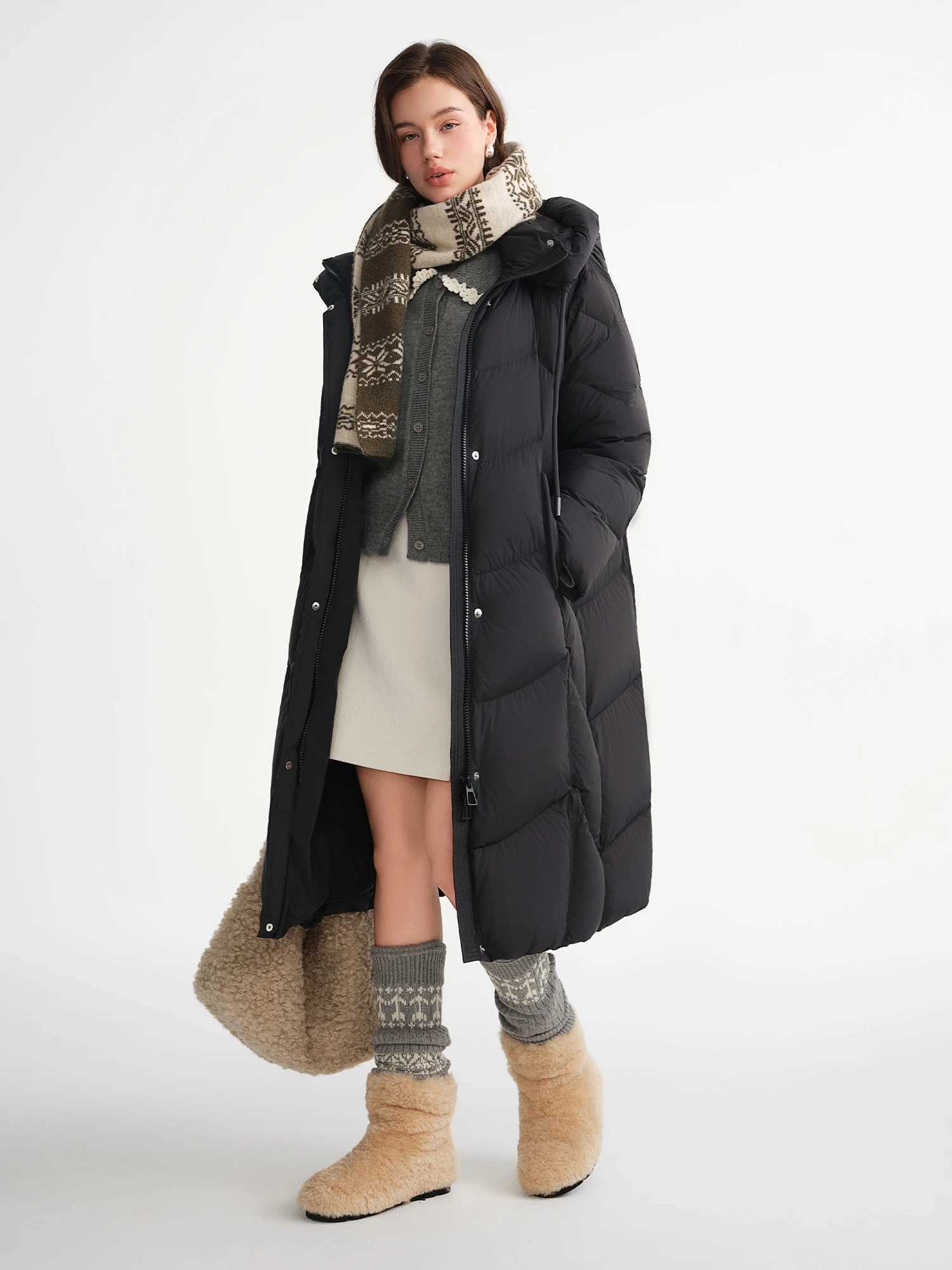 DUSHU Women Cozy Warm Bread Standing Collar Hooded Down Jacket Winter 2025 NewTriple Protection Short Long Versions Available W251016