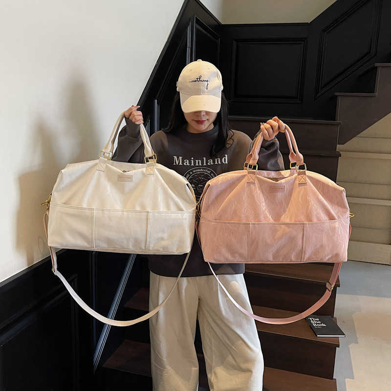 2025 New Simple Multifunctional Storage Travel Handbag for Girls Large Capacity Carry-on Luggage Bag 250415