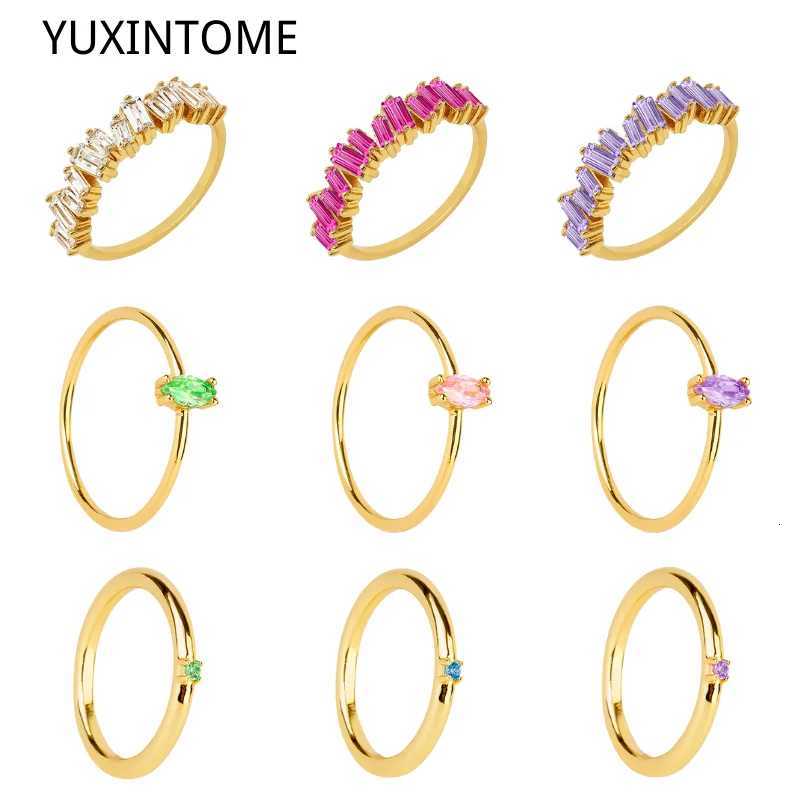 GoldSilver Plated Delicate Square Cubic Zircon Rings For Women Girls Micro Paved Crystal Ring Fashion Jewelry GiftsW251017