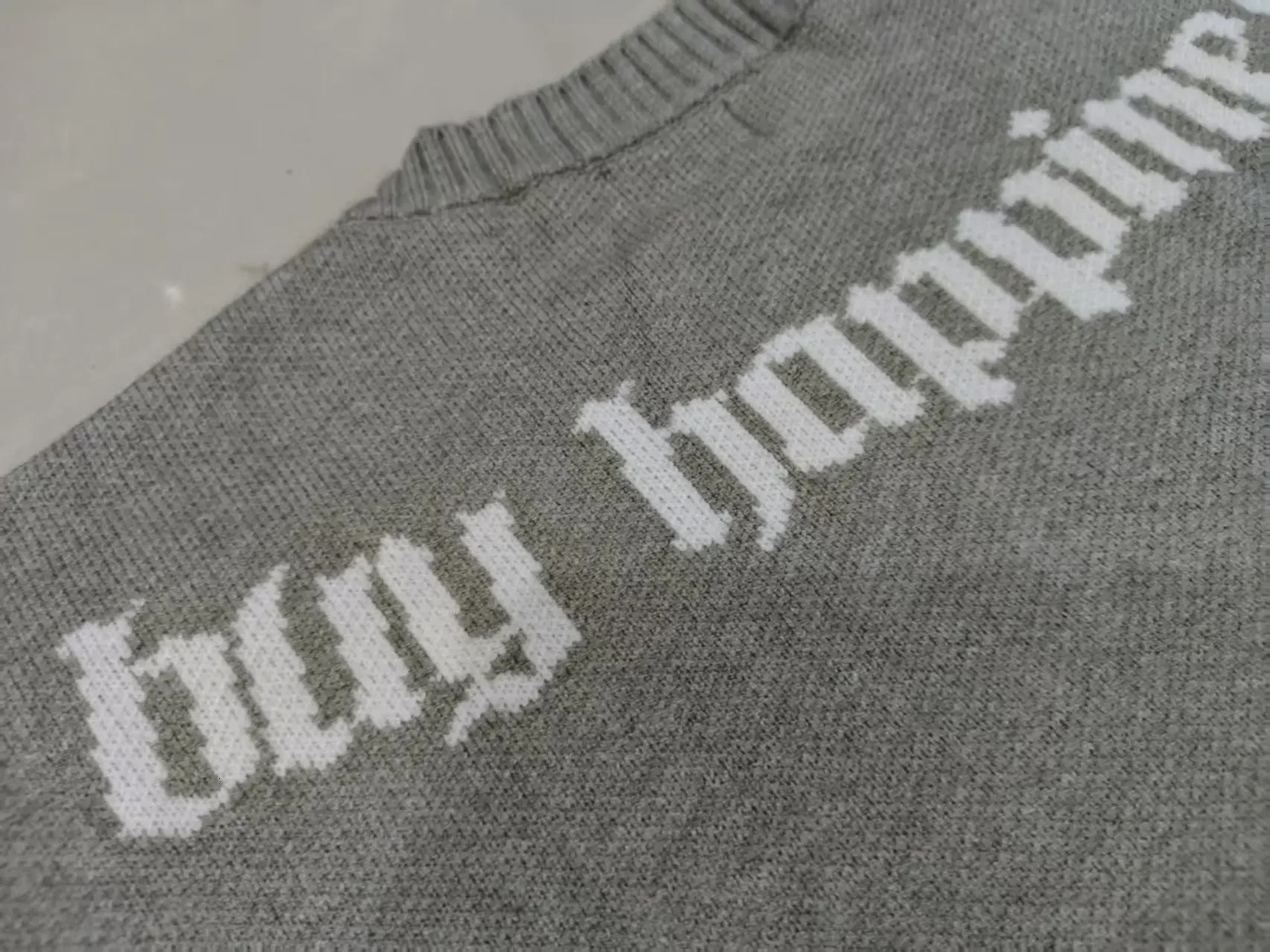 Y2K Grey Long Sleeve Sweaters Dollar Gothic Embroidery Pullover Goth Retro Casual Streetwear Old Money Men Boxy Knitted Clothing 251017