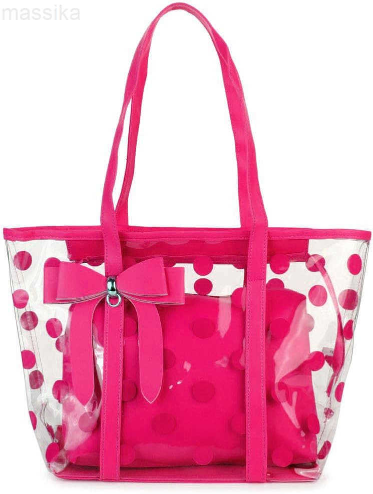 Womens Clear Tote Bags MultiUse Shoulder bag Handbag Beach bag Shopping Bag M251017