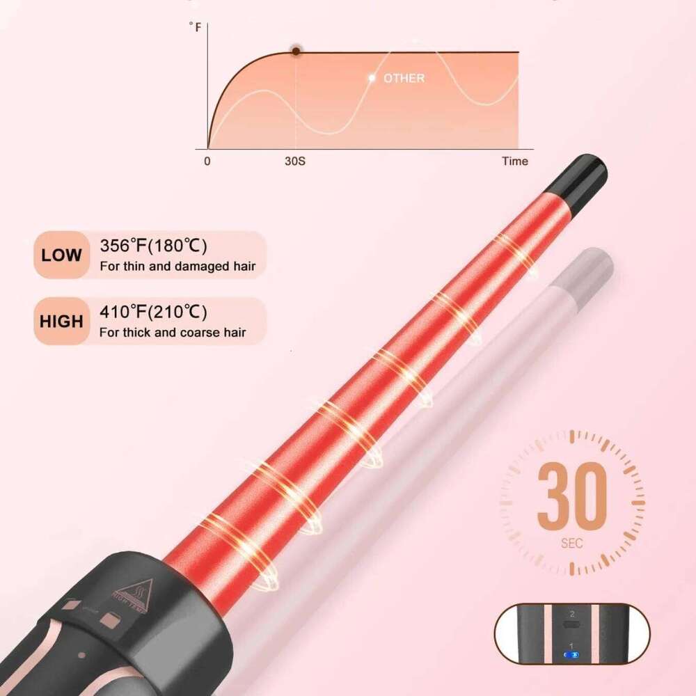 in 1Curling Wand Set with Straightener, Thermal Brush Crimper Curling Iron , 2 Temps Fast Heat Hair Waver Curler wit