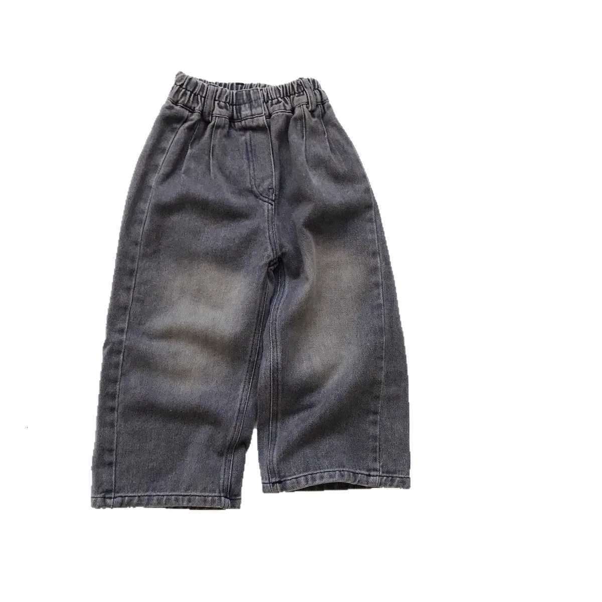Autumn Children Girls Jeans Cotton Elastic Waist Infant Babys Girls Denim Pants Loose Retro Casual Toddler Girls Wide Leg PantsT251017