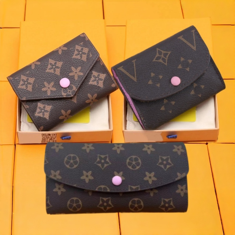 Hot Sell Rosalie Victorine Zippy Short Wallet Designer Card Holder Women Men Key Coin Purse Emilie Luxury Wallet Brand Clutch Pocket Purse with Box 10A