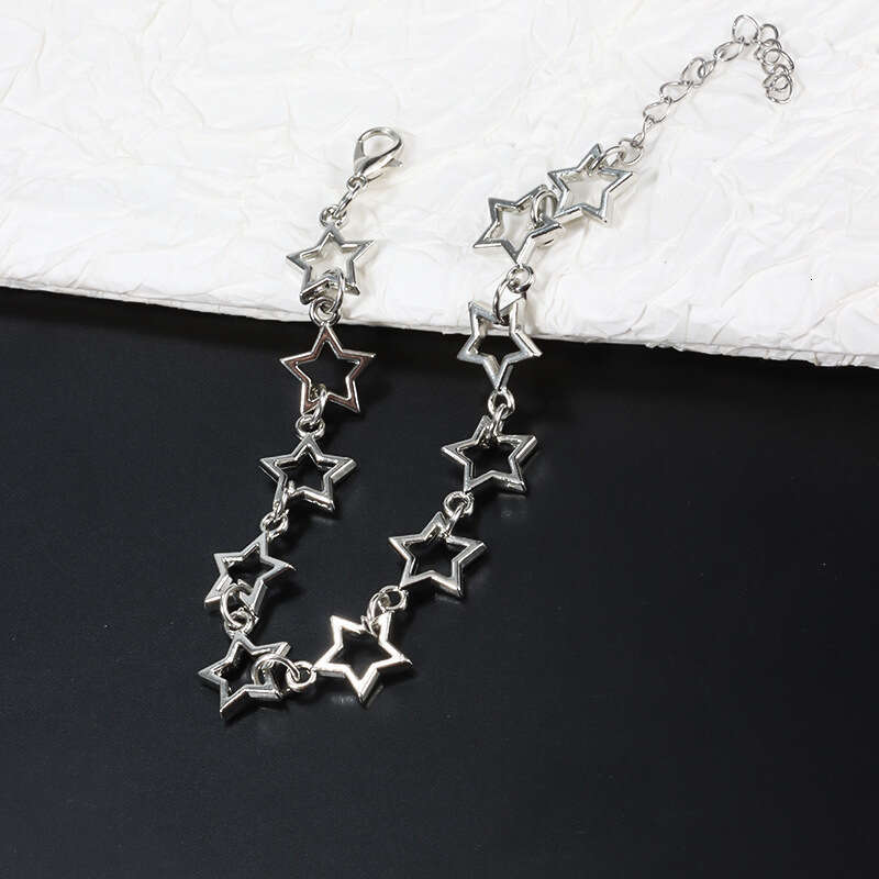 Hollow Star Link Bracelet Hollow Five-Pointed Unisex Fashion Star Shape DIY Jewelry Gothic Alloy Bracelet