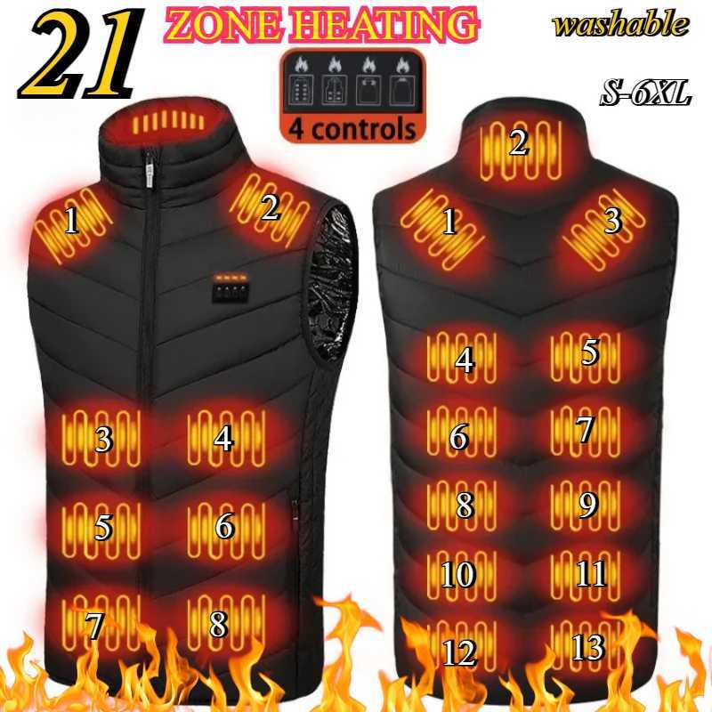 21 Areas Heated Vest Winter Mens Womens Motorcycle Jacket USB Electric Heating Jacket Heated Vests Moto Self Heating Clothing H251017