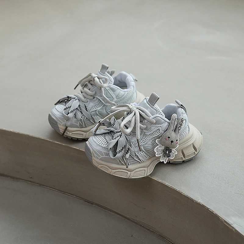 Cute Fashion Girls Sports Shoes Mesh Breathable Children School Chunky Sneakers Running Versatile Kids Causal Basketball ShoesT251017