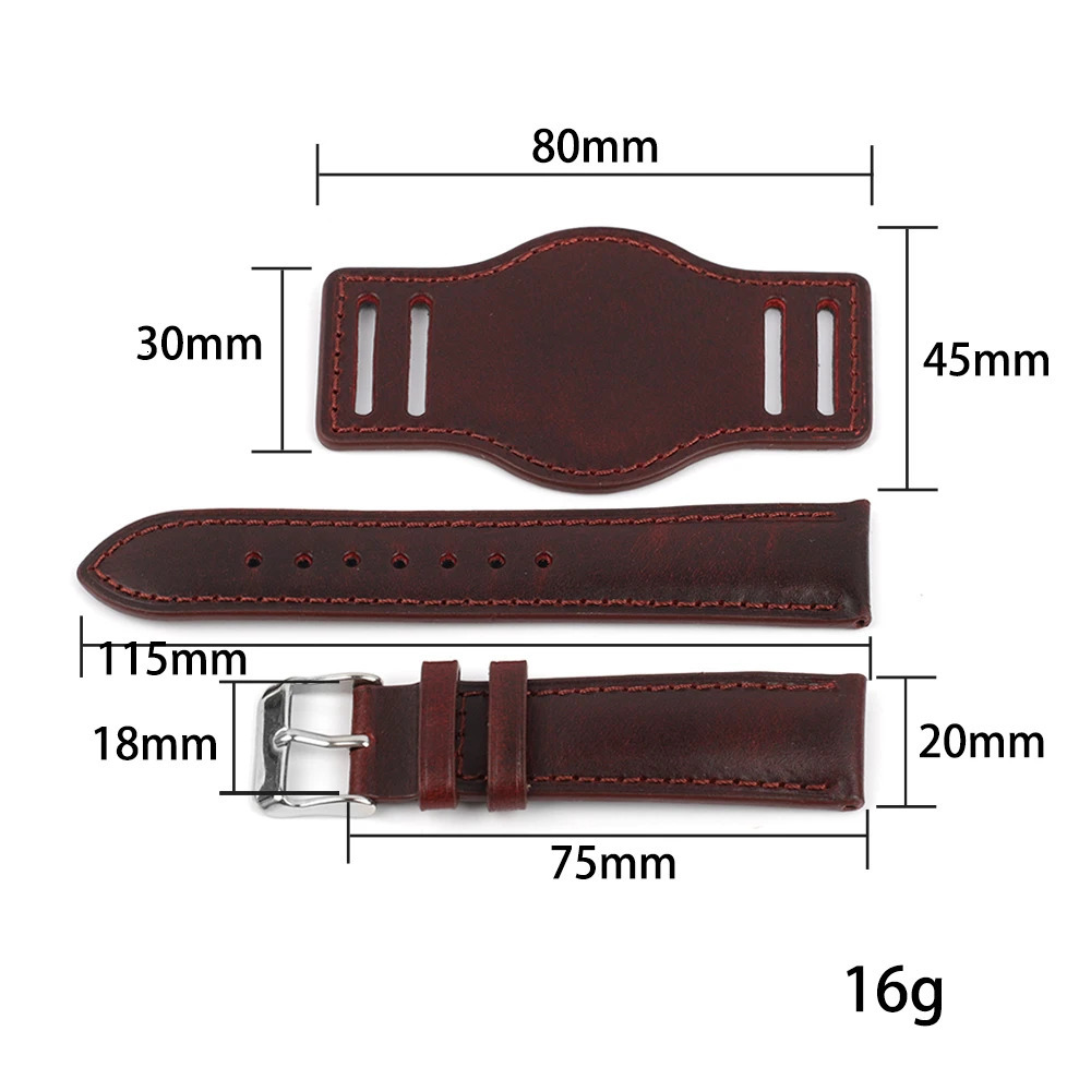 Handmade Genuine Leather Watch Strap 18mm 19mm 20mm 21mm 22mm Watchband Bracelet with Mat Oil Wax Leather Watch Accessories 251016