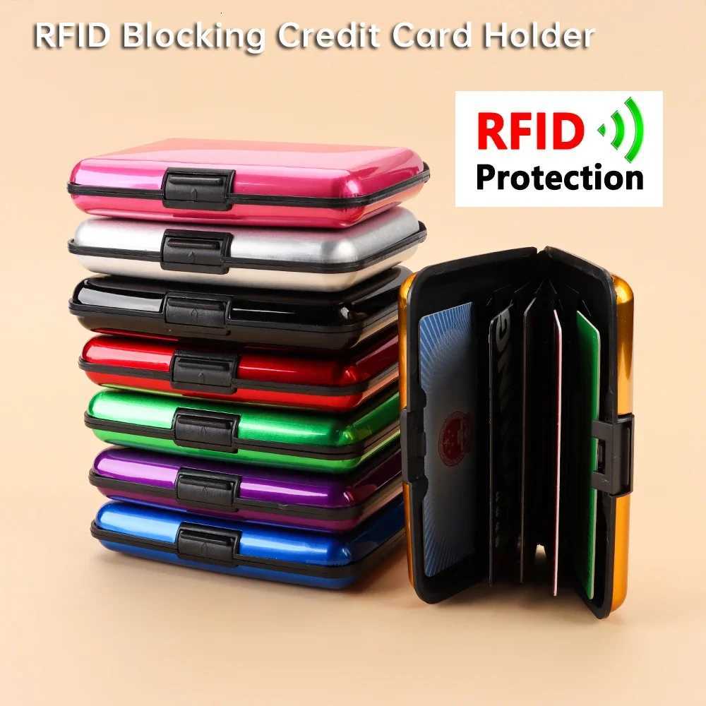 Aluminum AntiTheft Wallets RFID Blocking Credit Card Holder RFID Wallet Metal Waterproof ID Card Case Coin Purse for Men WomenW251017