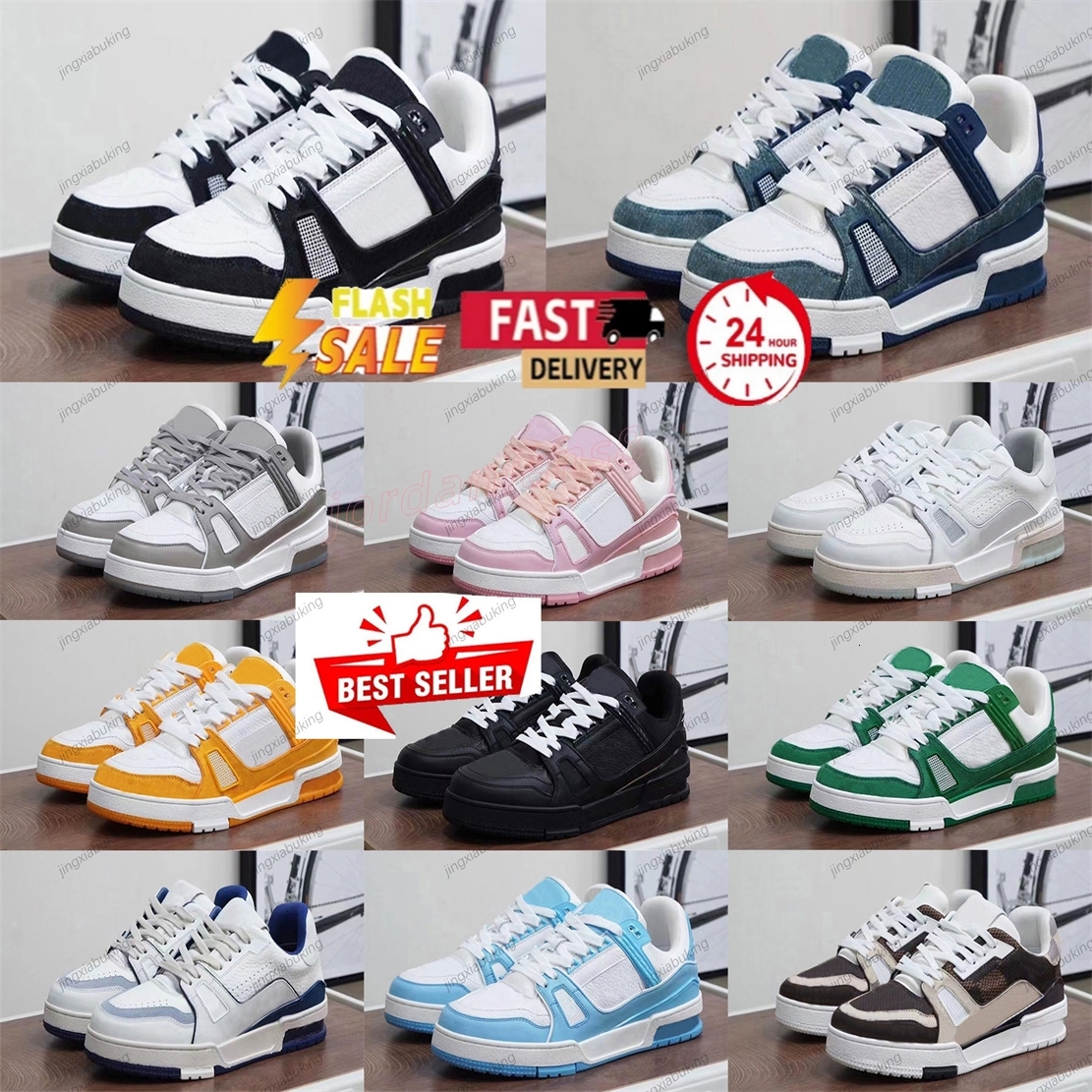 Black Friday Discount LVS shoes Embossed Shoes sneaker Casual shoes denim canvas white green redblue letter fashion platform mens womens low trainers Size