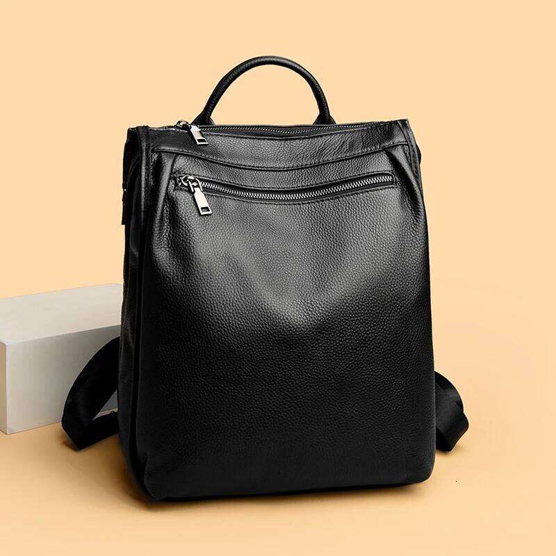 100% Genuine Leather Stylish Backpack Women Large Capacity Travel Rucksack New Knapsack For Ladies Satchel Schoolbag