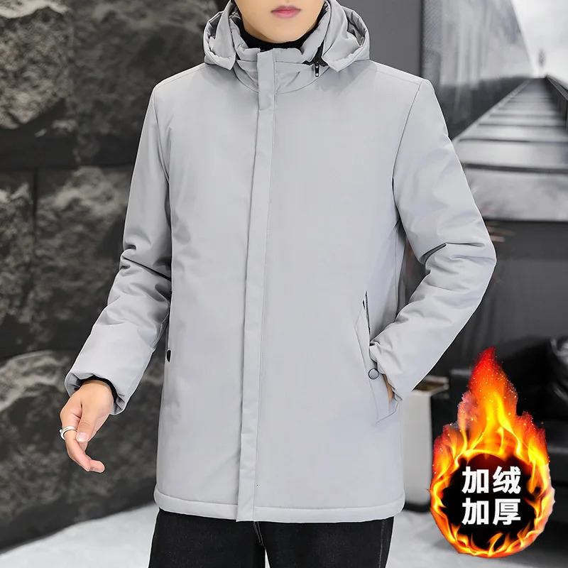 2025 Plus Size Mens Winter Warm Jacket Fleece Parka Coat Black Hooded Windbreaker Outwear Fleec Jacket Long Parkas 8XL 251017