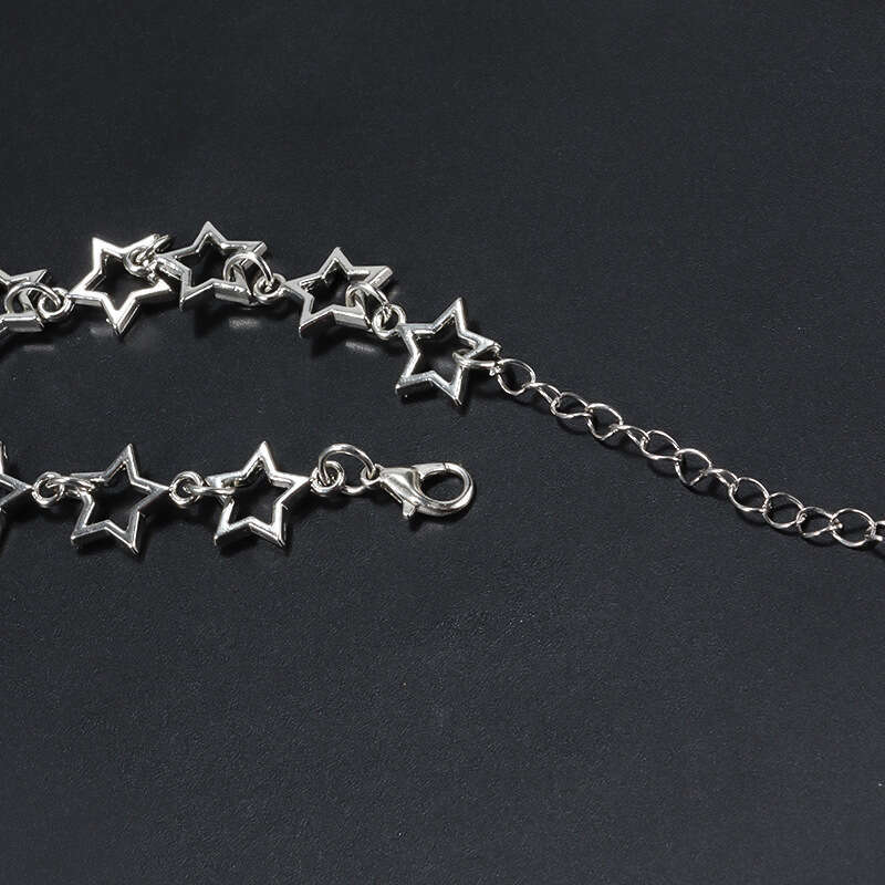 Hollow Star Link Bracelet Hollow Five-Pointed Unisex Fashion Star Shape DIY Jewelry Gothic Alloy Bracelet