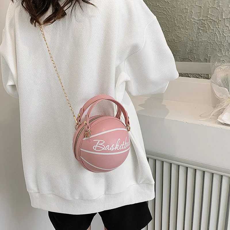 Fashion Personality Female Leather Pink Basketball Bag Ball Purses For Teenagers Women Shoulder Bags Crossbody Chain Hand Bags Z251017