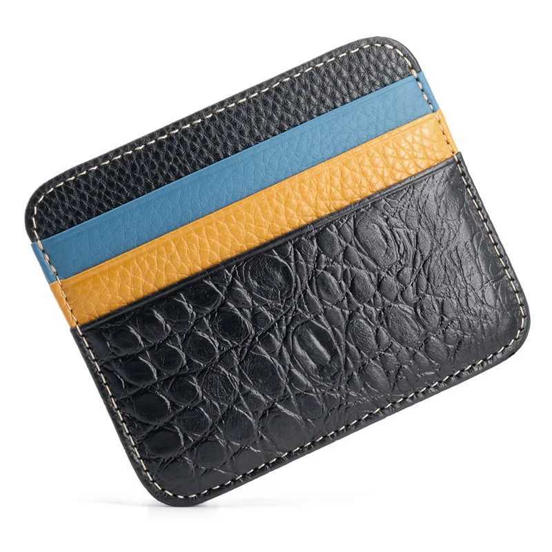 Genuine Leather Card Holder Thin Wallet for IDBankCredit Cards Compact Cash Bus Card Case RFID ProtectionW251017
