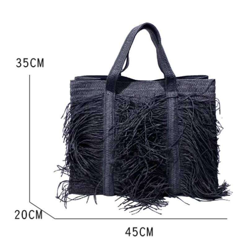 Designer Bags New Tassel Handbag For Women Large Capacity Hand Woven Tote Summer Beach Vacation Shoulder Bag Hot Selling