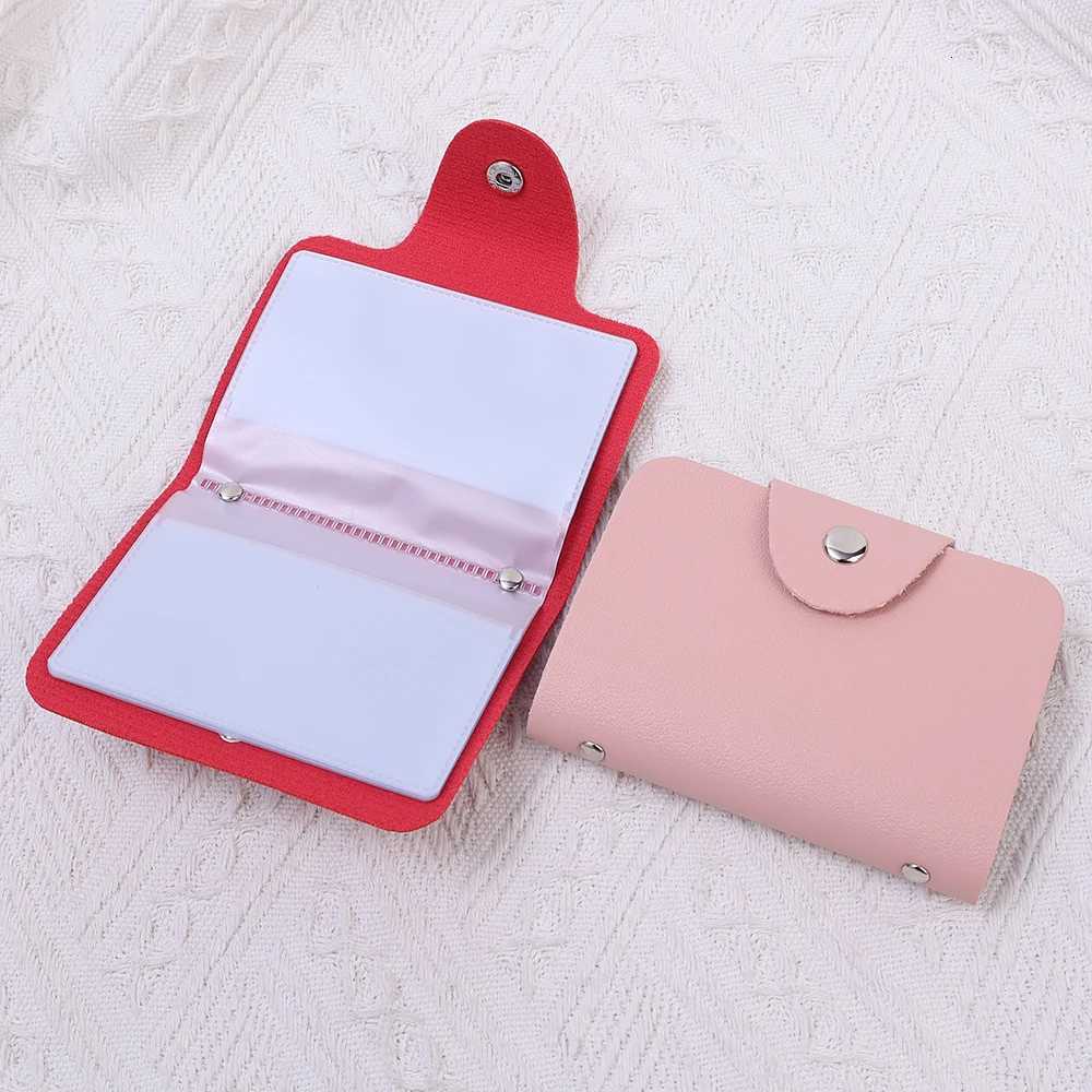 24 Bits Credit Card Holder Business Bank Card Pocket PU Large Capacity Card Cash Storage Clip Organizer Case ID Holder WalletW251017