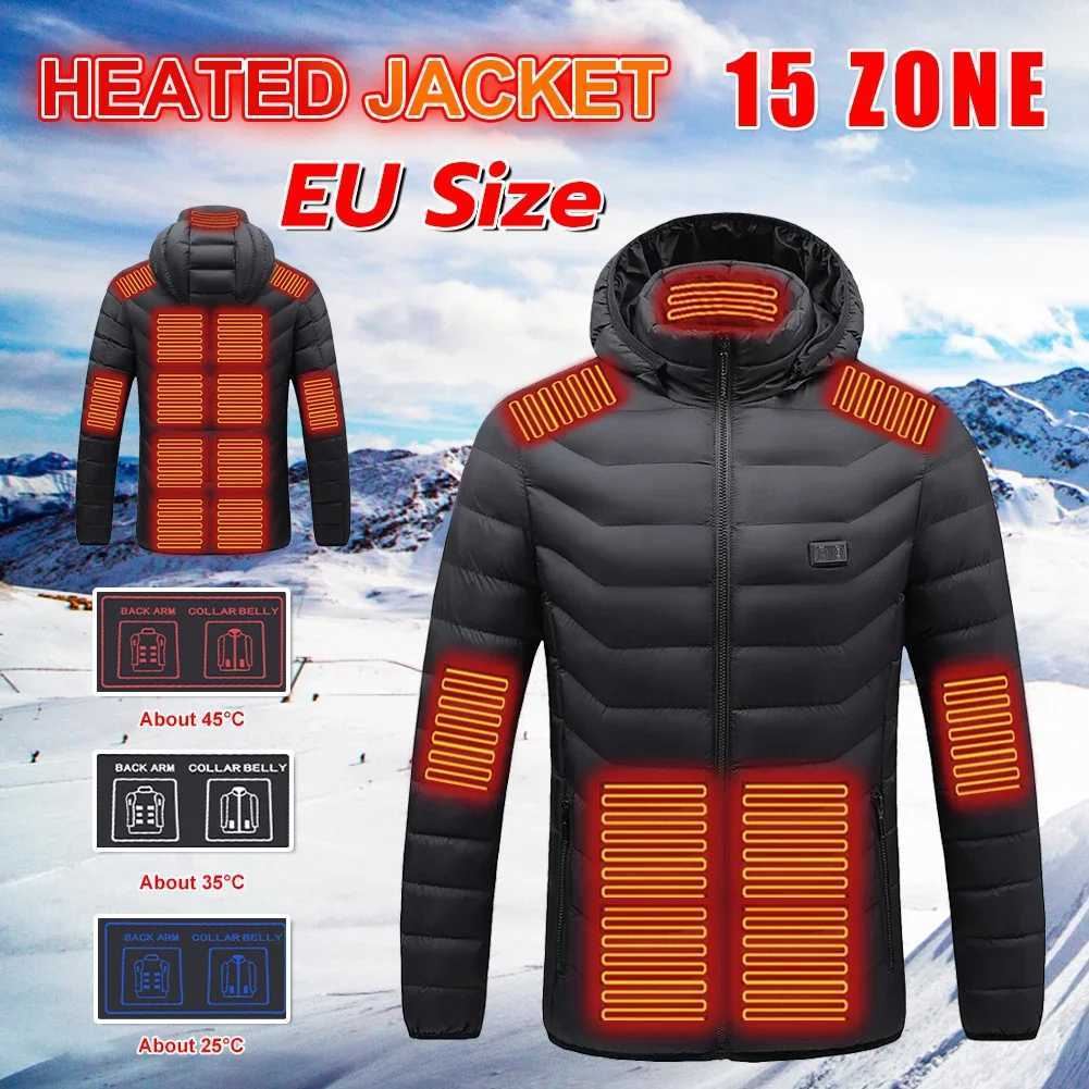15 Heating Areas Vest USB Charging Electric Heated Vest 3Gear Temperature Washable Winter Thermal Jacket for Men and Women H251017