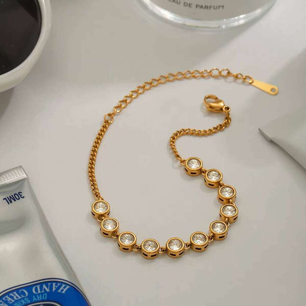 J&D Women's sterling silver Casual Fashion Round moissanite chain Pattern Party Gift Tennis Bracelet