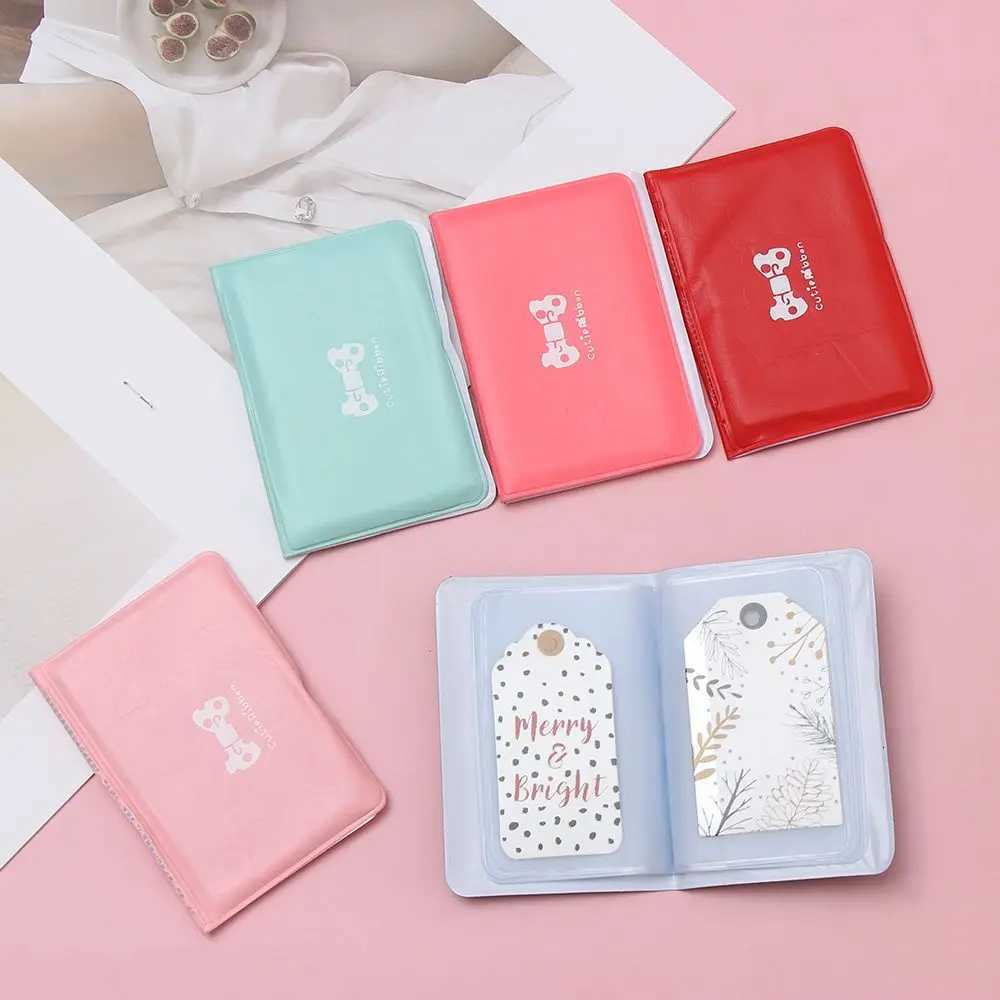 PVC Ladies Card Holder 12 Card Bit Card Cover with Bowknot Portable Card Bag ID Holders Storage AccessoriesW251017