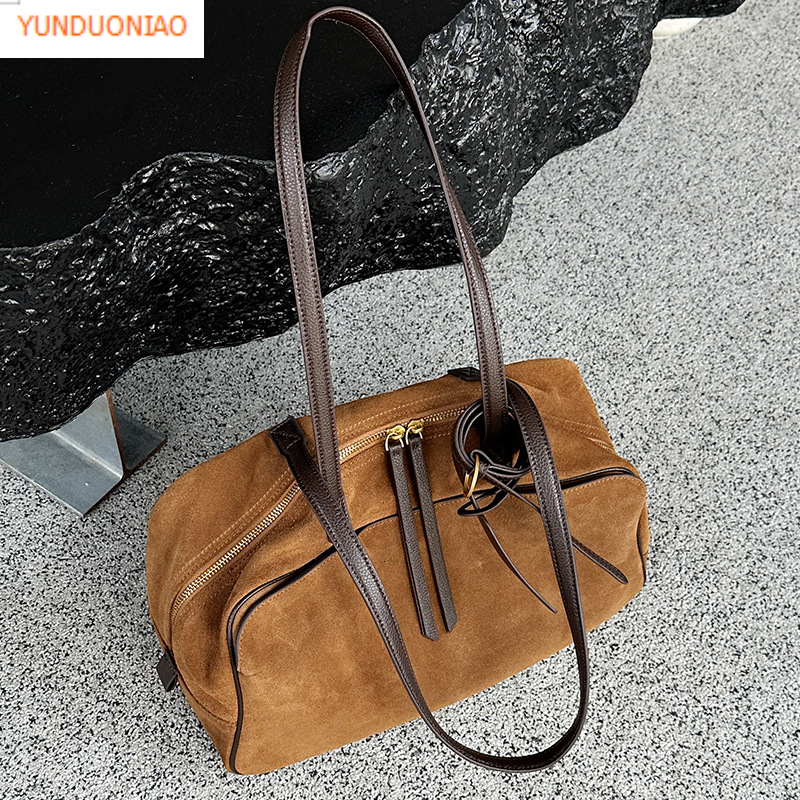 Autumn And Winter New Matte Textured Cowhide Designer Bag Luxury Handbag Genuine Leather New Commuting Women's Shoulder Armpit Bag