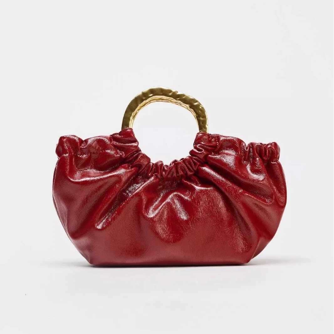Fashion Ruched Women Handbags Designer Metal Handle Hand bag Luxury Oil Wax Pu Leather Shoulder Crossbody Bags Small Tote Purses Z251017
