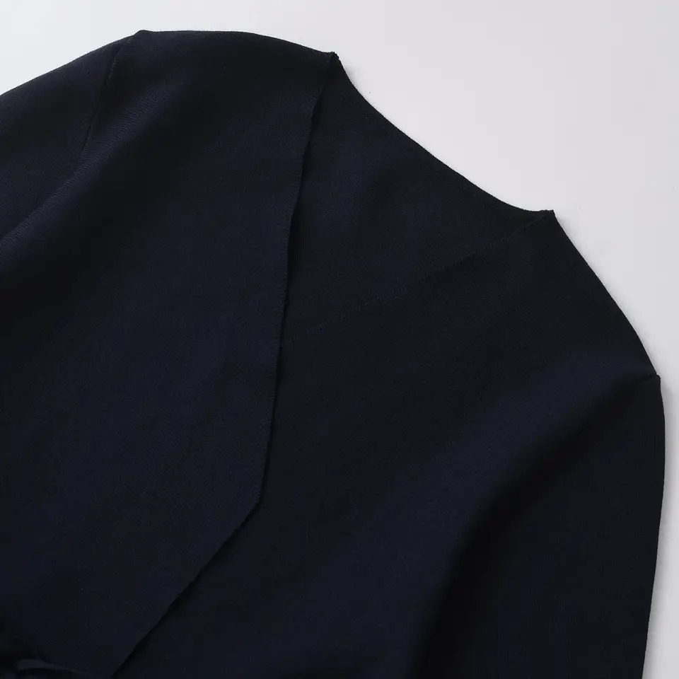 Spring Women Shoulder Pad Belt Knit Blazer Women Retro Vneck Long Sleeve Versatile Female Coat Women Clothes 9598128 251017