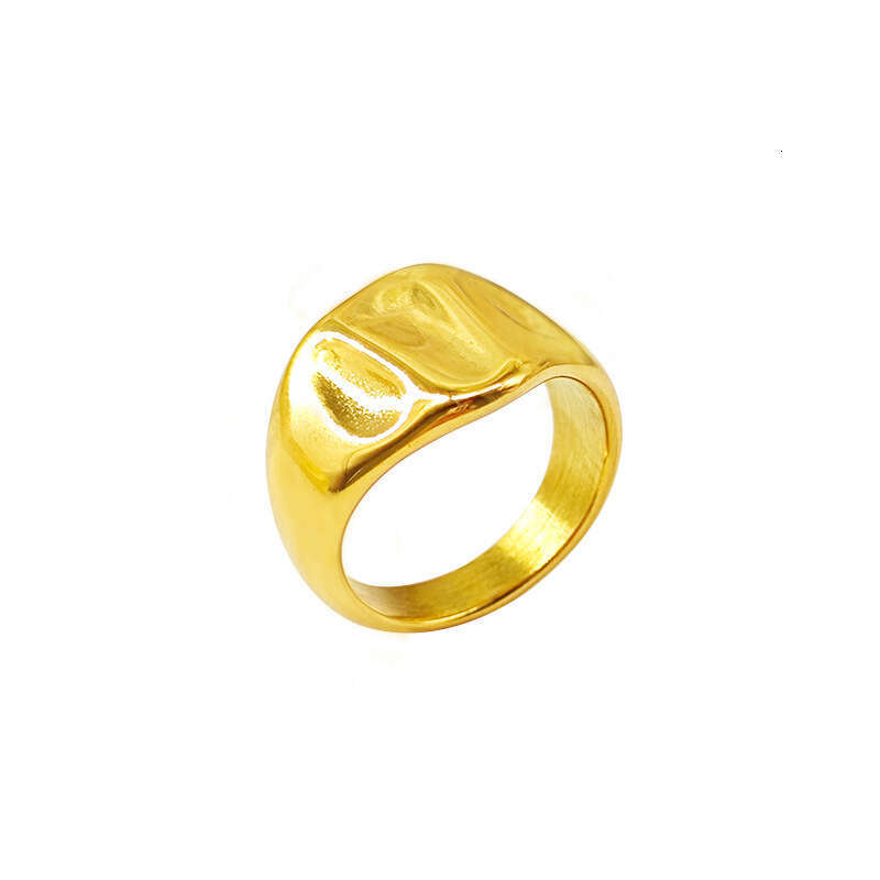 Stainless Steel Ins Style Trendy Design Irregular Geometric Line Hollow Fashion Open Ring