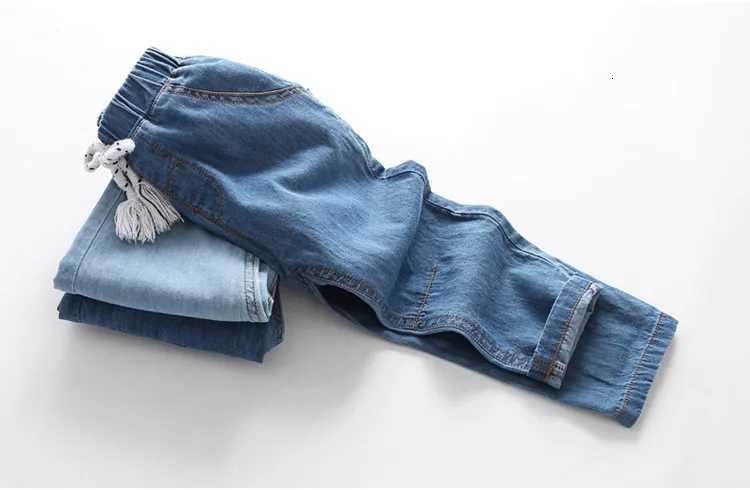 Autumn Baby Boys Denim Pant New Elastic Waist Solid Color Kids Baby Boys Trousers Versatile Cotton Comfortable Toddler Boys JeanT251017