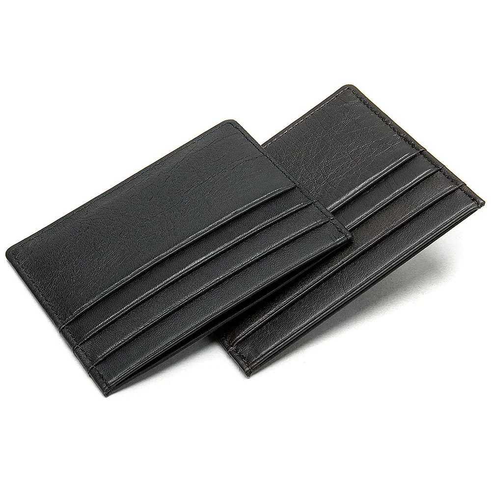 Genuine Cow Leather ID Card Holder Business Credit Card Wallet With 7 Card Slots Slim Card CaseW251017