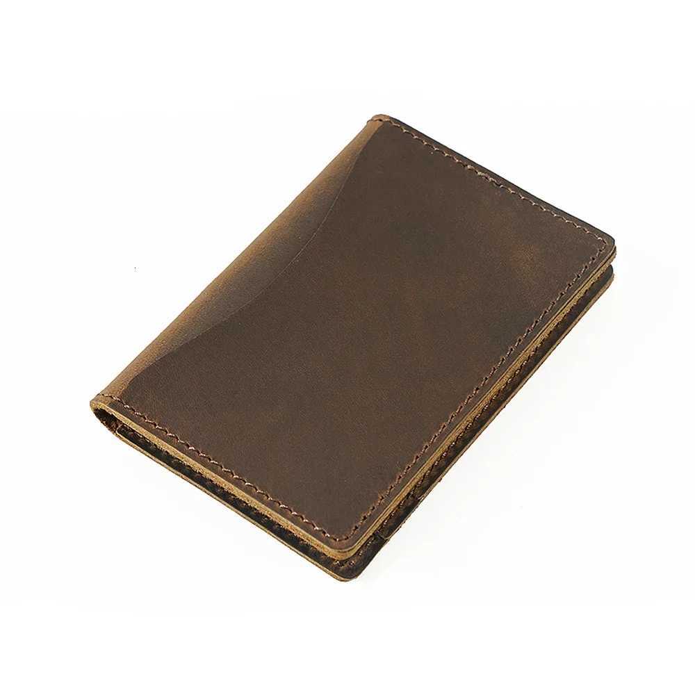 Highend Genuine Leather Credit ID Card Holders Rustic Crazy Horse Leather Customized Business Unisex Wallet CardholderW251017