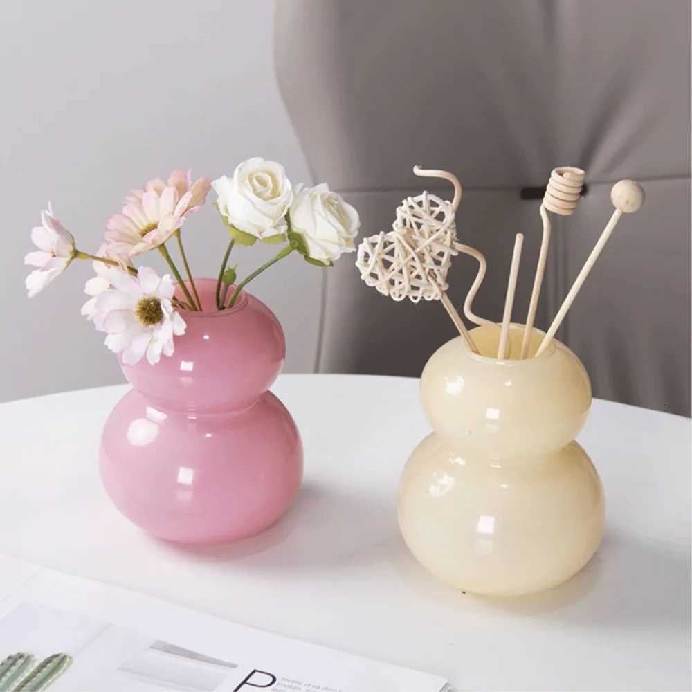 Creative Glass Flower Vase Arrangements Hydroponic Flower Container Desktop Ornament for Home Living Room Office Decoration C251017