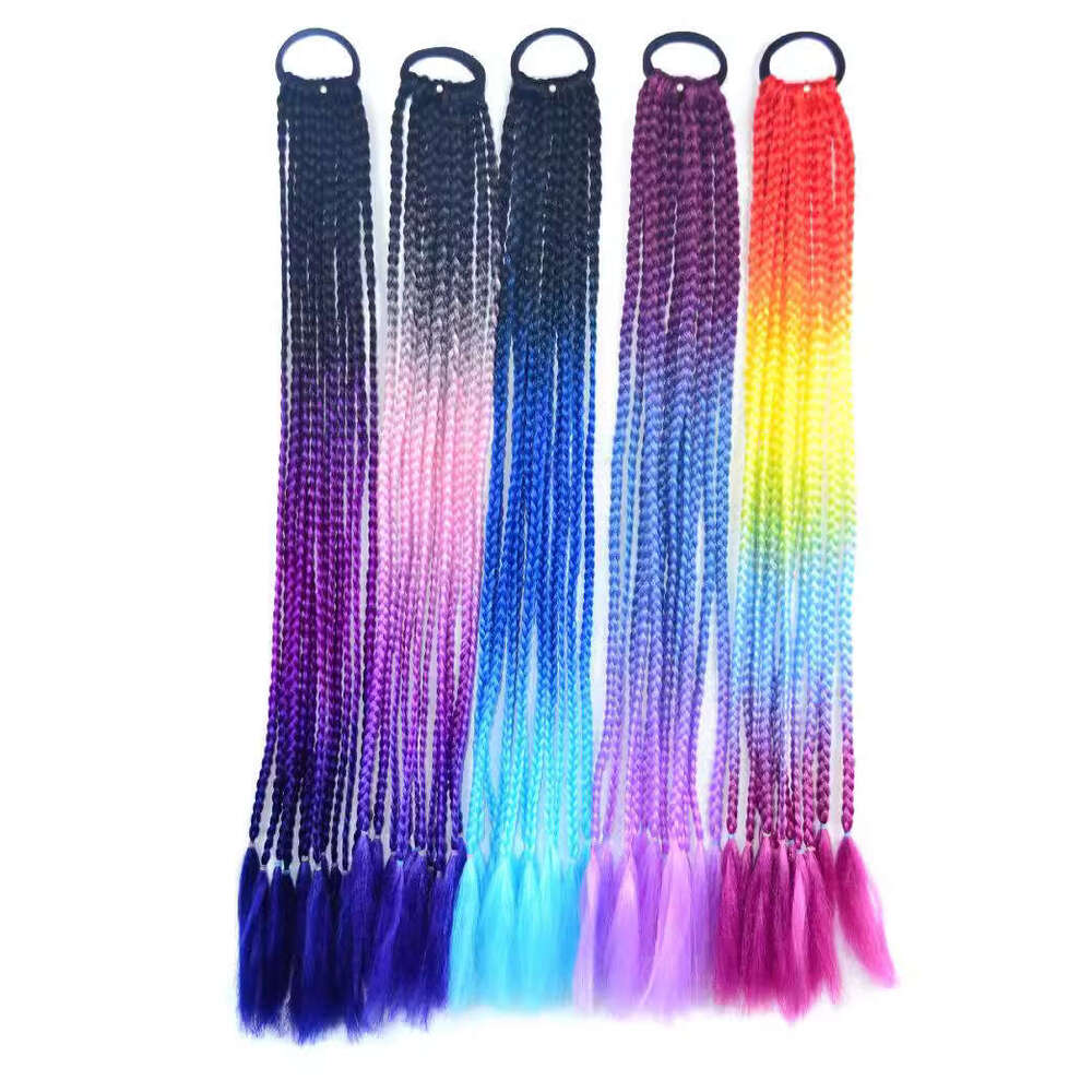 Dreadlock Hair Ties, Colorful Ponytail Braids, 12 Small Braids