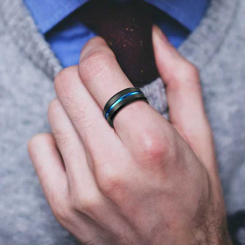 Vnox Basic 8mm Tungsten Carbide Rings for Men Jewelry Stylish Thin Line Style Wedding Bands Anniversary Gifts for HimW251017