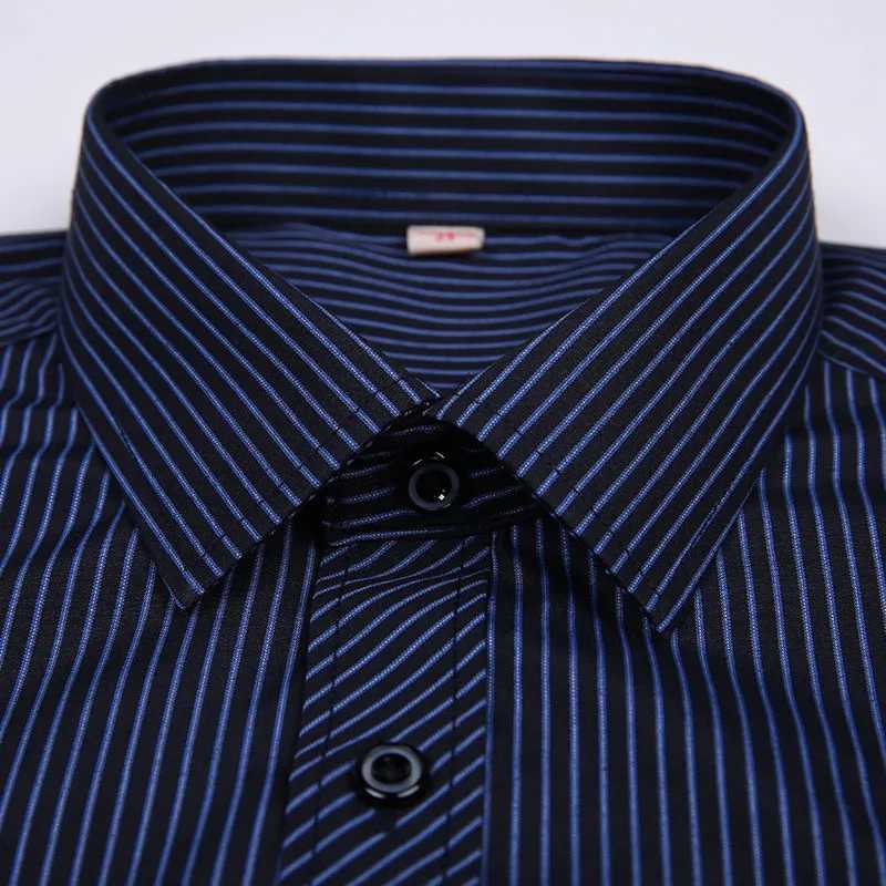 8XL 7XL Plus Size Men Long Sleeved Shirt Mens Business Casual Slim Fit Shirts Men Striped Dress Work Social Dress Shirt J251017
