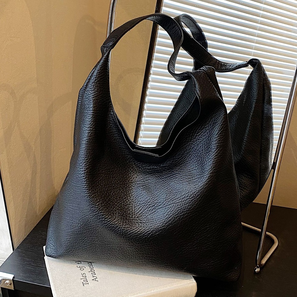 Premium Textured PU Tote with Lychee Print - Durable Travel & Everyday for Men and Women