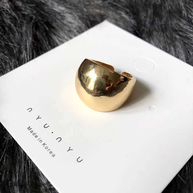 3Pcs Gold Color Silver Color Metal Minimalist Glossy Wide Open Rings Geometric Finger Rings for Women Men JewelryW251017