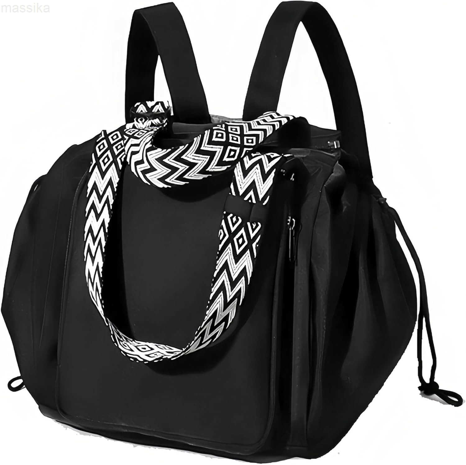 Tote Bag Large Capacity Versatile Nylon Lightweight Backpack with 15 Pockets for Car Travel M251017