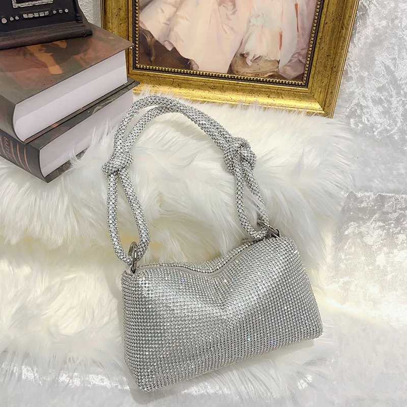 Diamondencrusted diamondknotted underarm bag shiny personality simple dumpling shoulder bag womens hand bag Z251017