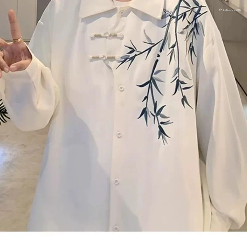 Men's Jackets Chinese Style Comfortable Spring Autumn Boyfriend Patchworks Quare Collar Embroidered Button Fashion Loose Long Sleeved Jacket