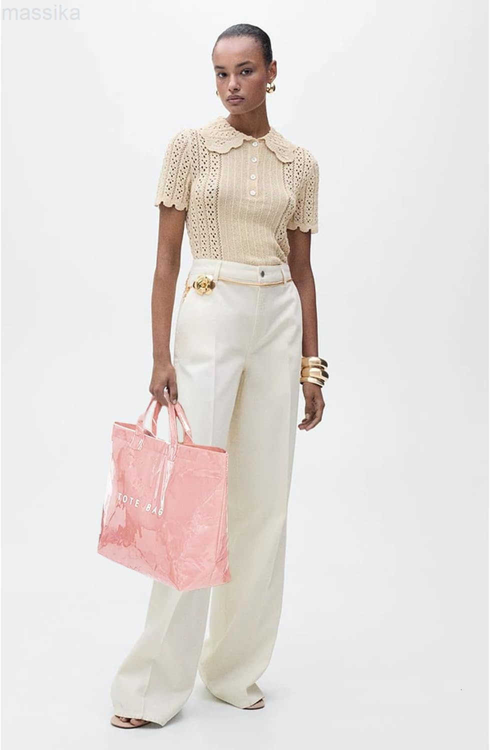 Large Tote Bags for Women PVC Clear Totes Bag Plastic Carry All Bag Kraft Paper Shoulder Handbag Hobo for Work Travel M251017