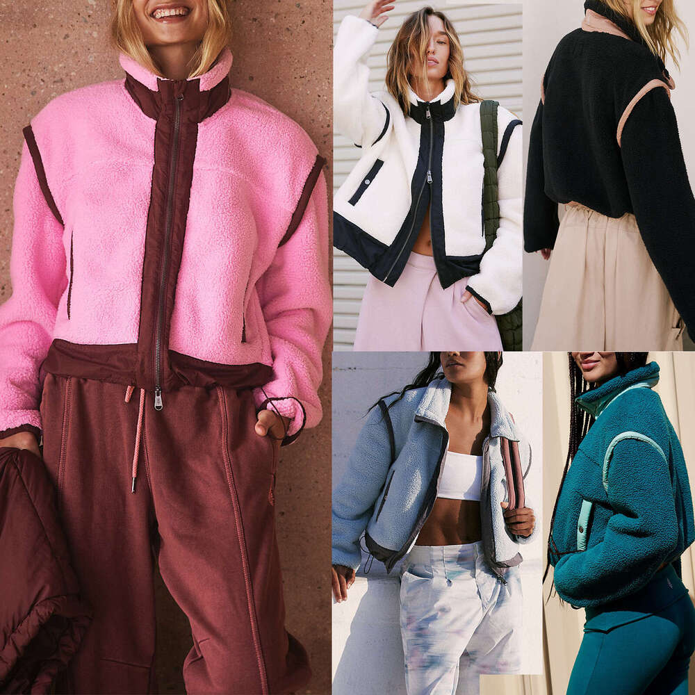 New Product Stand Collar Autumn Winter Fashion Outdoor Lamb Wool Cardigan Zipper Jacket B5