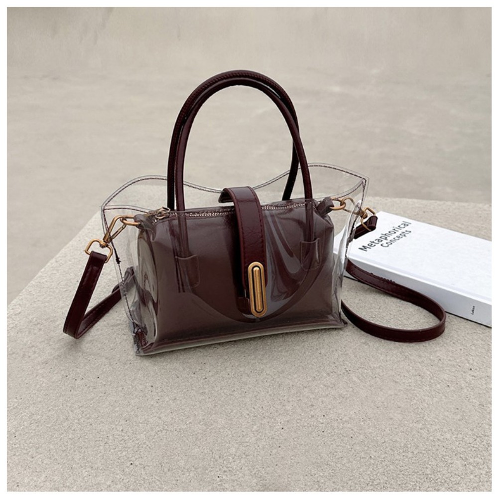 Transparent Large-Capacity Shoulder Bag for Women - Stylish Crossbody Purse with Vintage Design