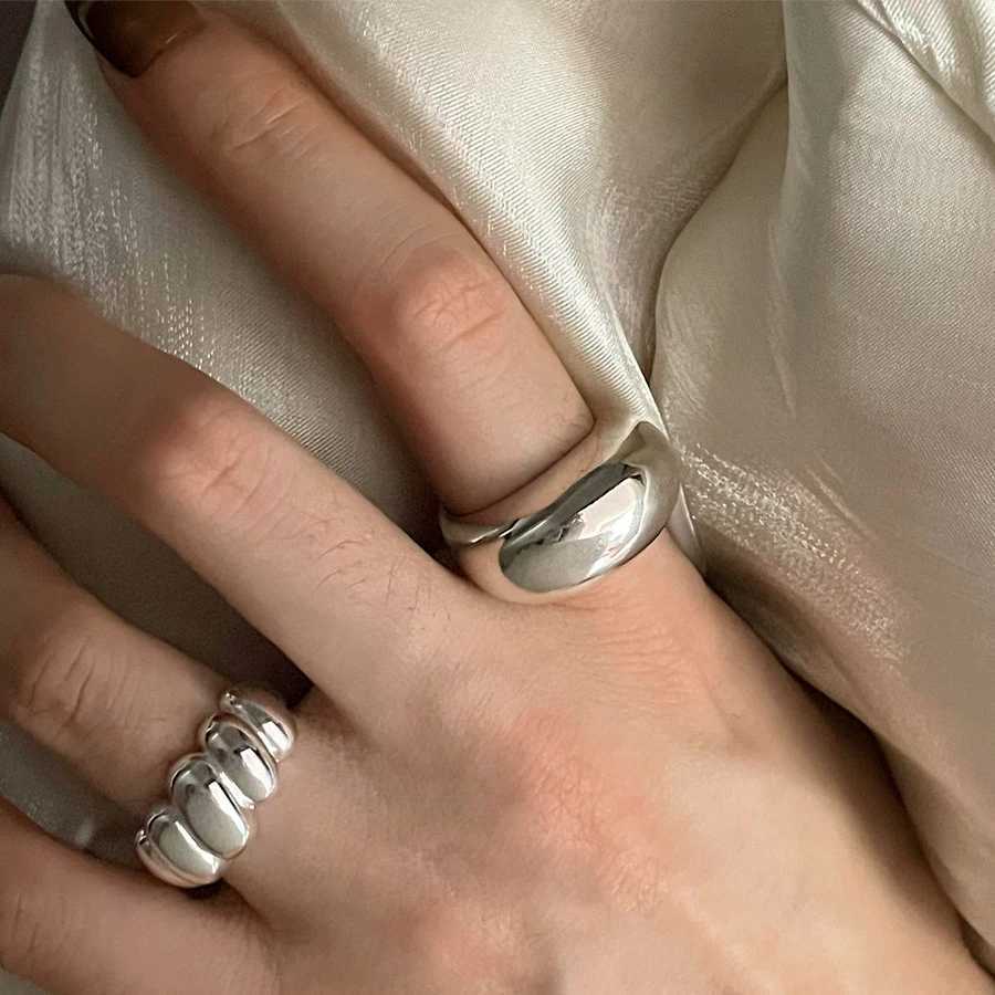 BF CLUB 925 Sterling Silver Ring For Women Strip Oval Finger Open Vintage Handmade Ring Allergy For Party Birthday GiftW251017